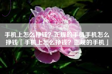 手机上怎么挣钱？正规的手机手机怎么挣钱「手机上怎么挣钱？正规的手机」