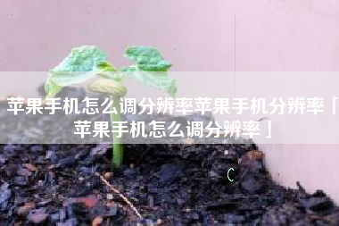 苹果手机怎么调分辨率苹果手机分辨率「苹果手机怎么调分辨率」